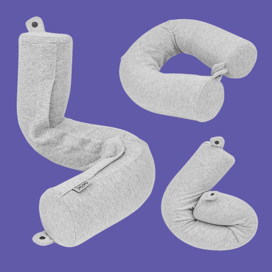 Xtra-Comfort Twist Memory Foam Travel Pillow for Neck, Chin, Lumbar and Leg Support - Neck Cushion for Traveling on Airplane - for Side, Stomach and B