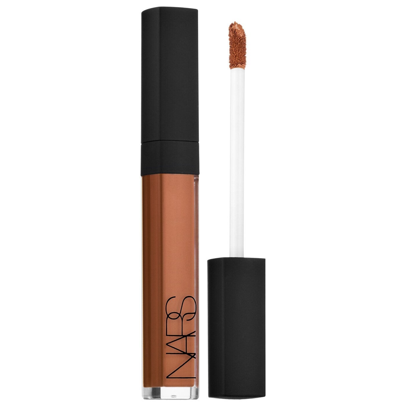 Lip gloss conduit with wand applicator, labeled "NARS," featuring a brownish hue. Ideal for adding radiance and colour to lips