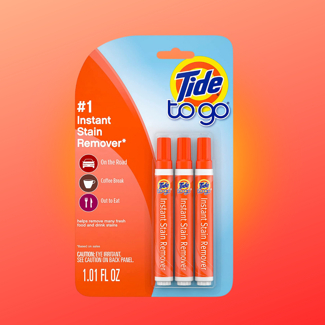 Tide To Go stain remover pens successful packaging, marketed for speedy fixes during regular activities