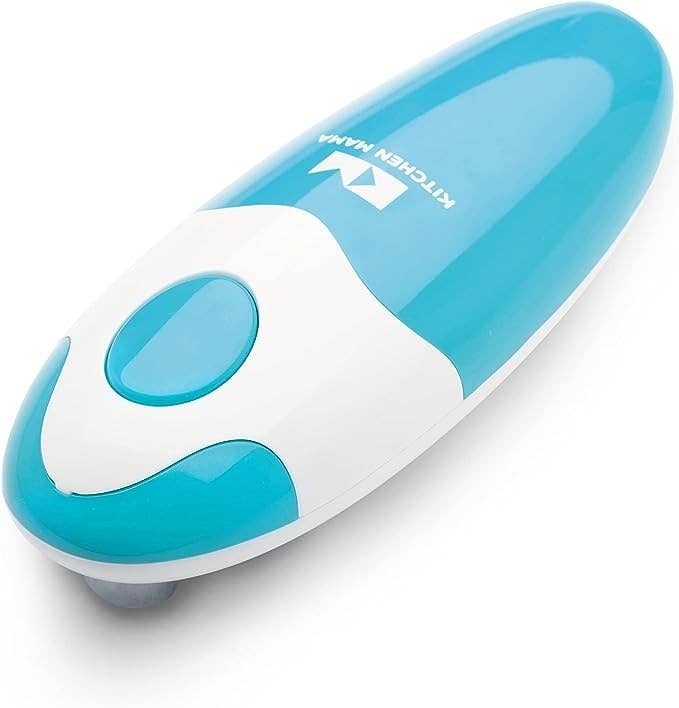 Handheld electronic can opener in blue