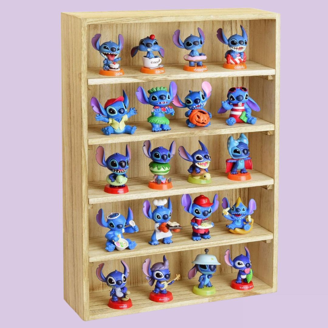 the shelf being used to display figurines