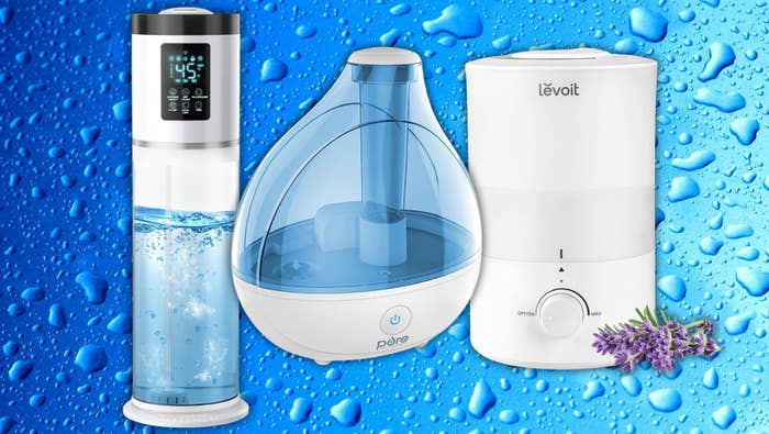 The Hiswelle floor humidifier, the Pure Enrichment humidifier and a Levoit humidifier from Amazon