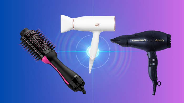 The Revlon One-Step styler and dryer, T3 AireLuxe Digital Ionic Professional Blow hair dryer and a Turbo Power Twin Turbo 3900 Advanced hair dryer.