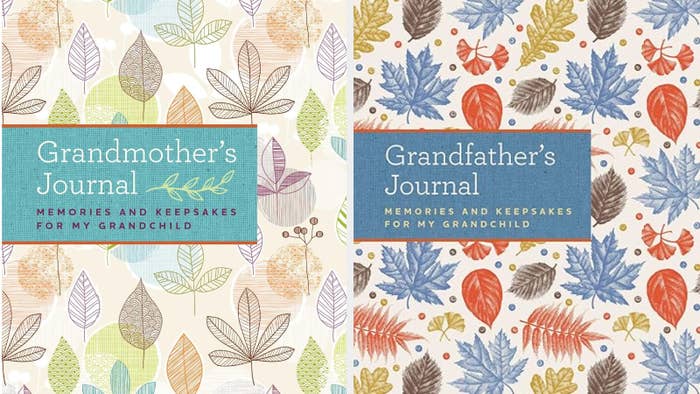 Grandparent journals that say &quot;Grandmother&#x27;s journal&quot; and &quot;Grandfather&#x27;s journal&quot;