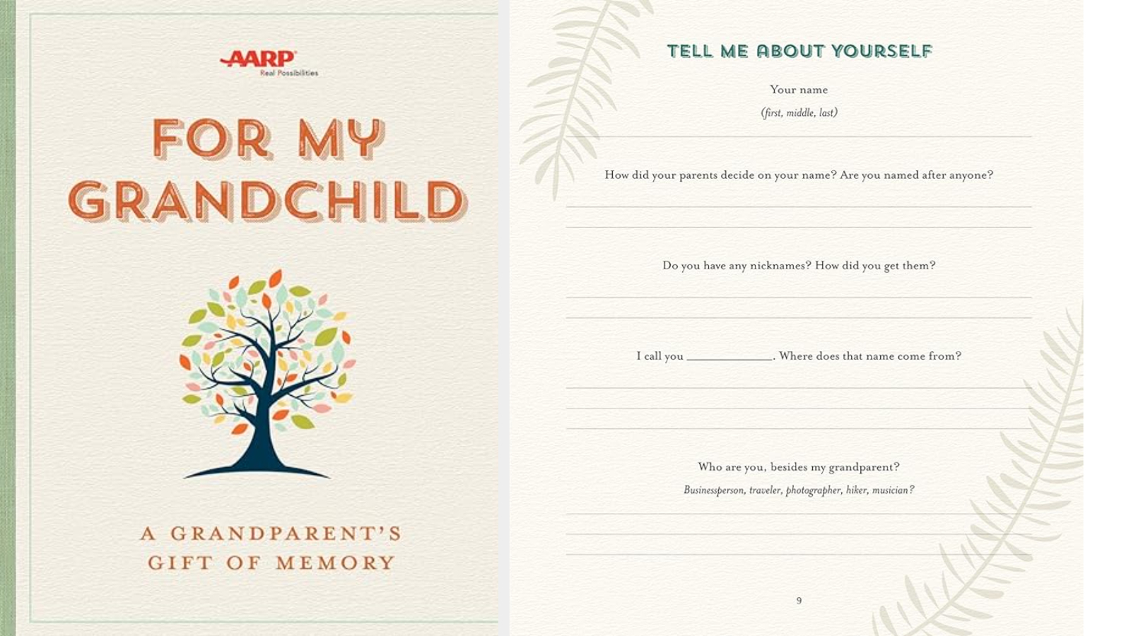Memory book that says &quot;For My Grandchild&quot;