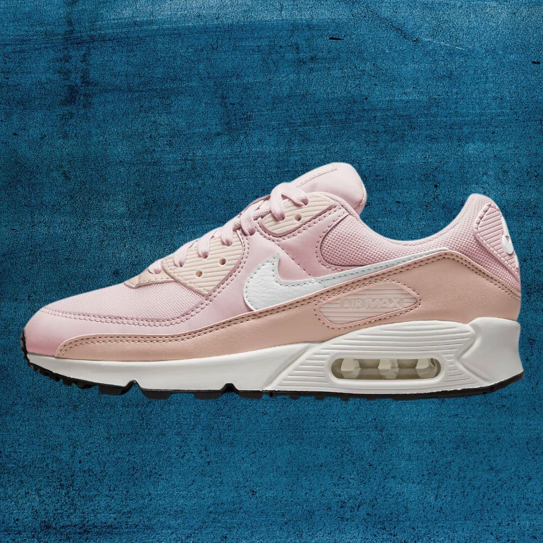 Pink cushioned Nike Air Max sneakers