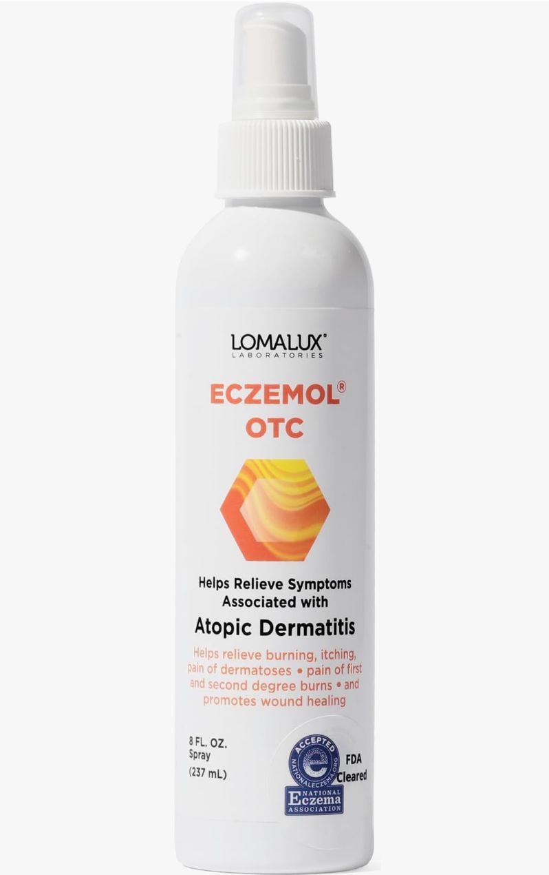 LomaLux Eczema OTC spray bottle for symptom relief of eczema and dermatitis