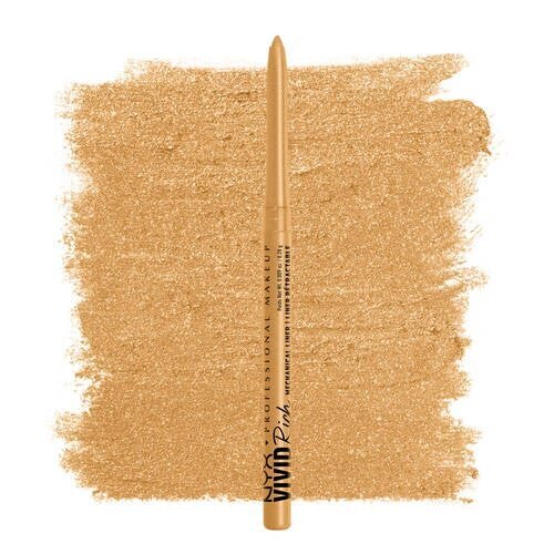 Eyeliner pencil with a swatch of its shade, ideal for makeup shoppers