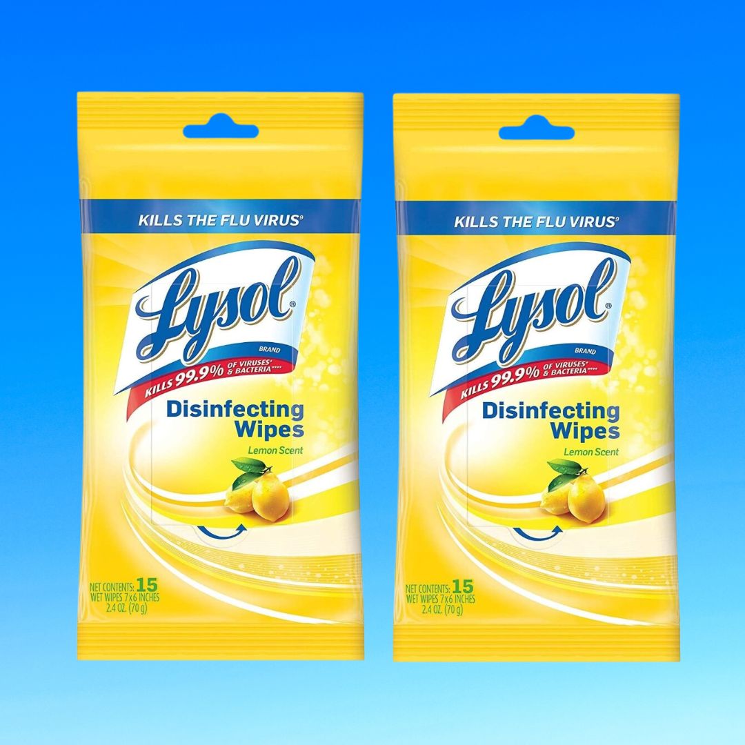 Two packs of Lysol Disinfecting Wipes with &quot;Kills the Flu Virus&quot; claim