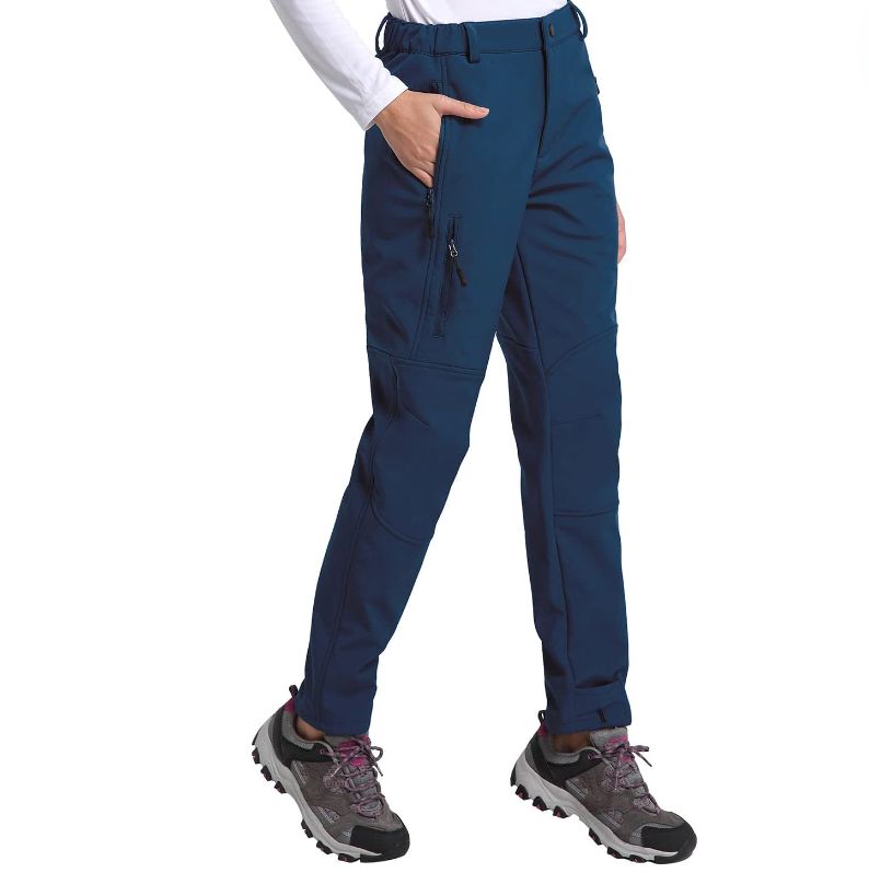 model wearing the water-resistant pants
