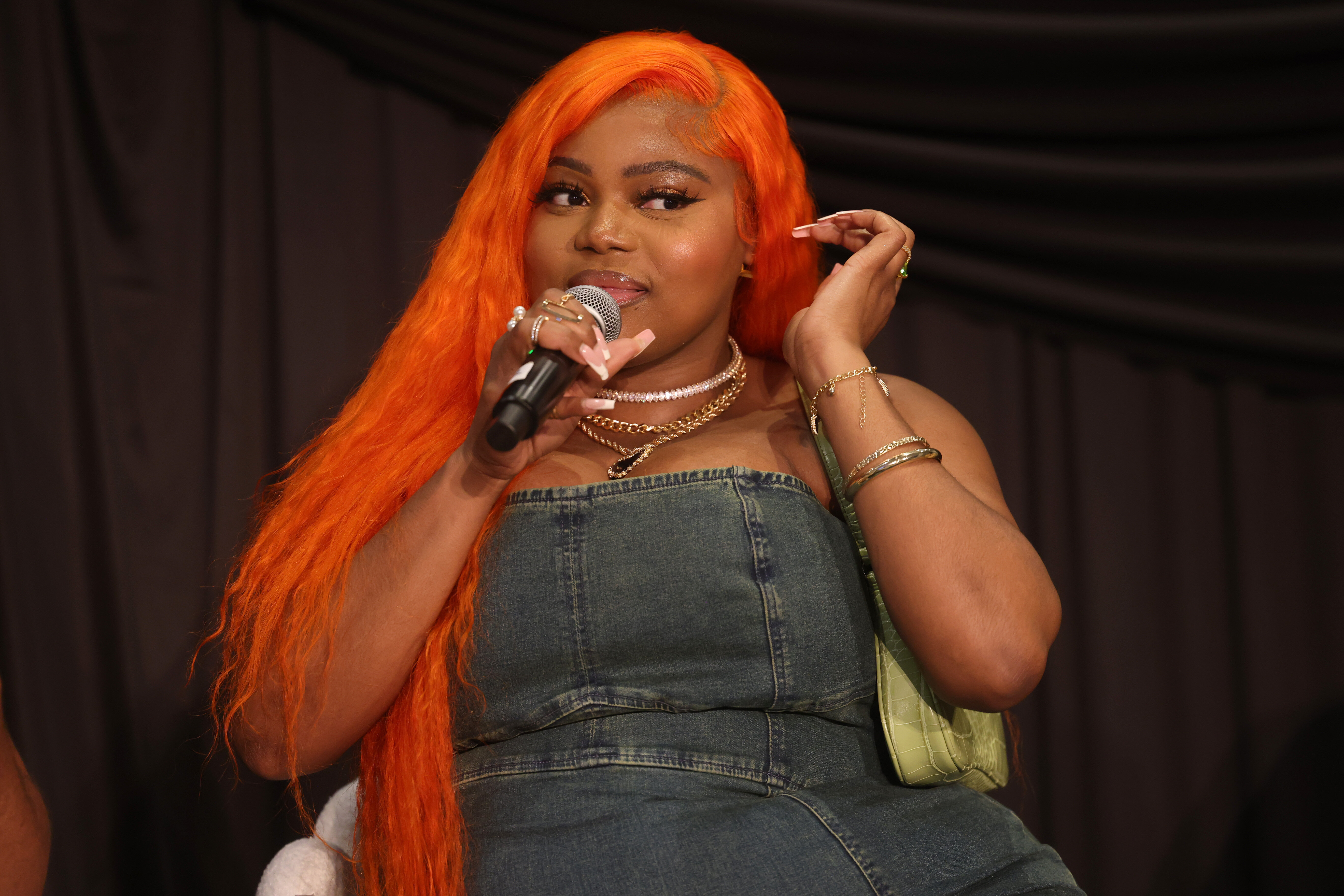 Lu Kala speaks onstage during TikTok&#x27;s Visionary Voices Black Hollywood Brunch on February 25, 2024 in Los Angeles.