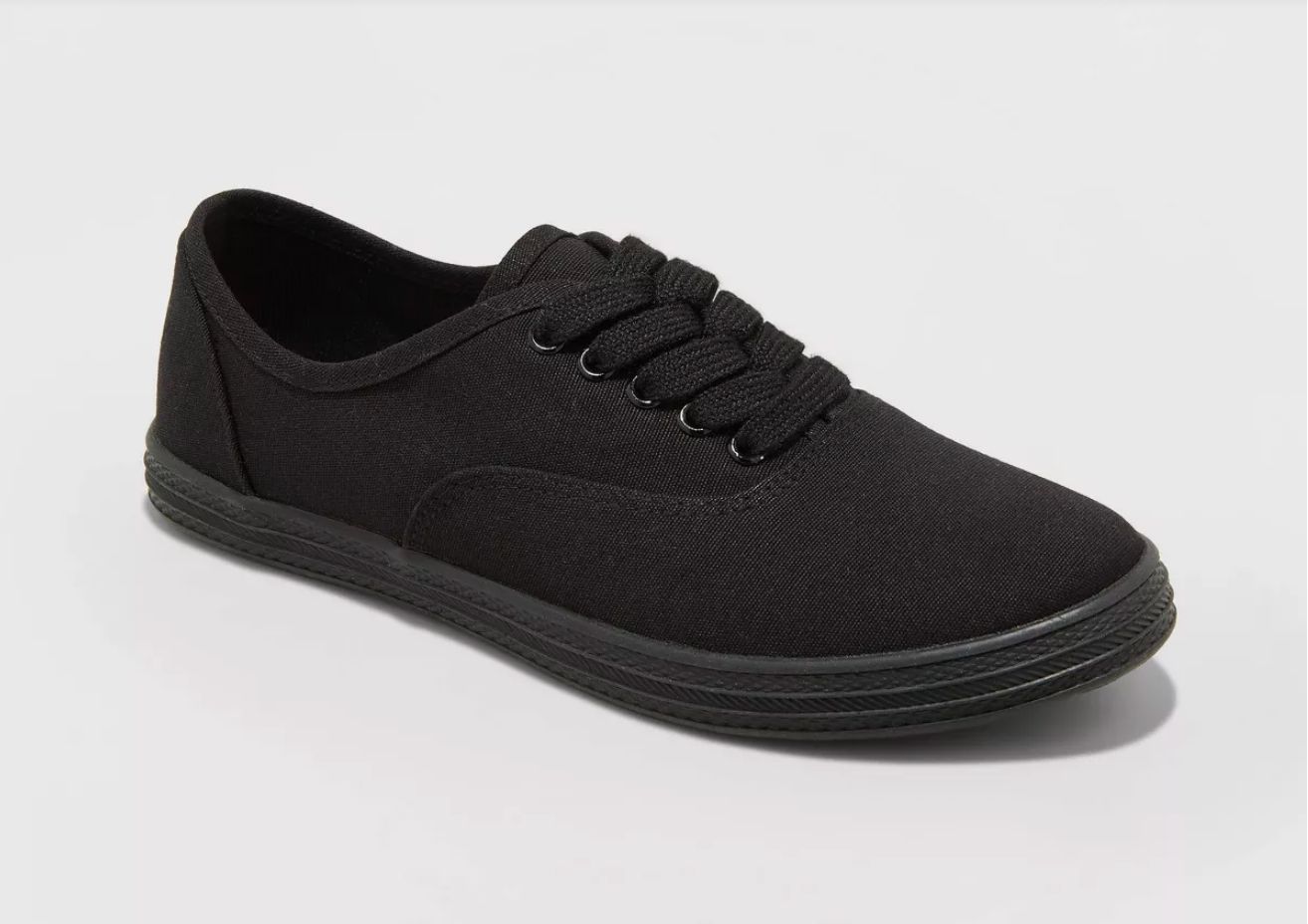 An all-black basic sneaker