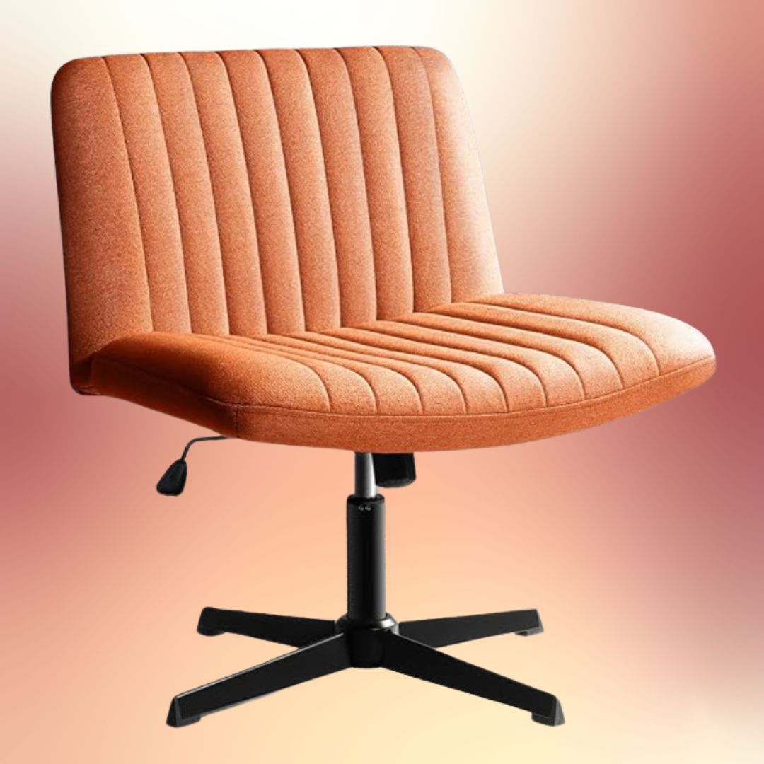 The brown swivel chair