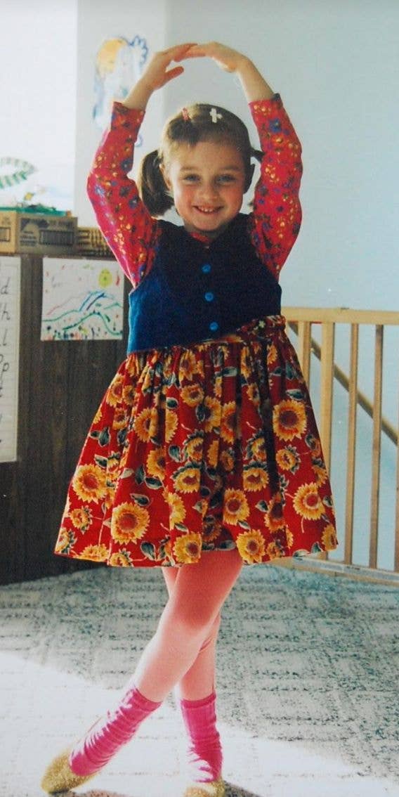 Nina at home on the morning of her first day of Kindergarten in 1997