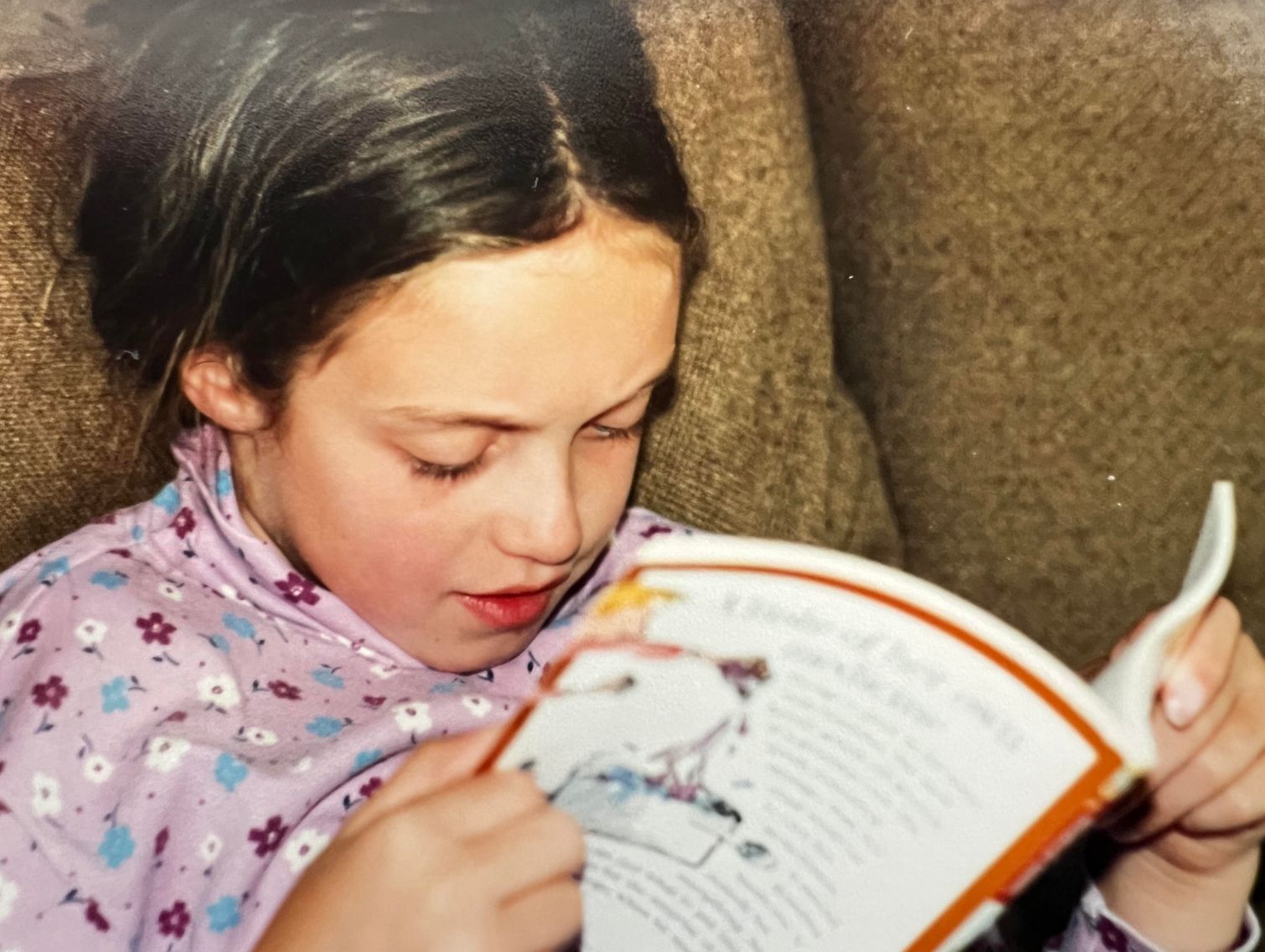 Nina reading at home in 2001