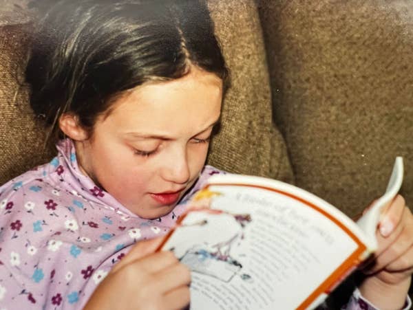 Nina reading at home in 2001