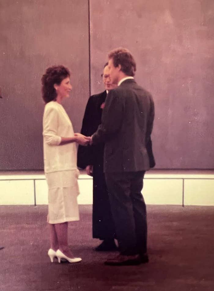 The author and his wife exchanging vows on their wedding day