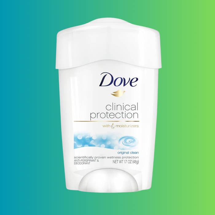 Dove objective  extortion  antiperspirant deodorant with moisturizers, shown successful  its packaging. Designed for wetness extortion  and tegument  care