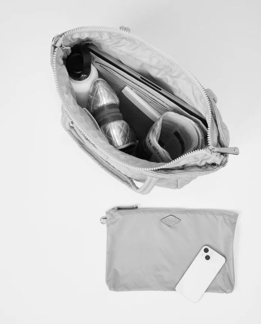 Inside the pewter tote