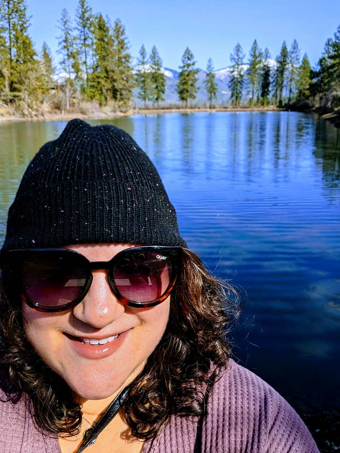 The author on a trip to the mountains of Oregon earlier this year &ndash; a trip that was impossible before having her hysterectomy