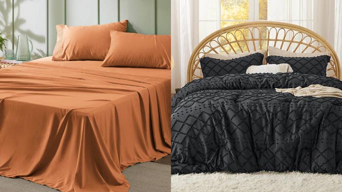 A acceptable of Bedsure sheets and a Bedsure comforter set.