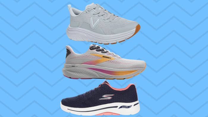Vionic Walk Max sneakers, Brooks Ghost sneakers and Skechers Arch Fit sneakers.