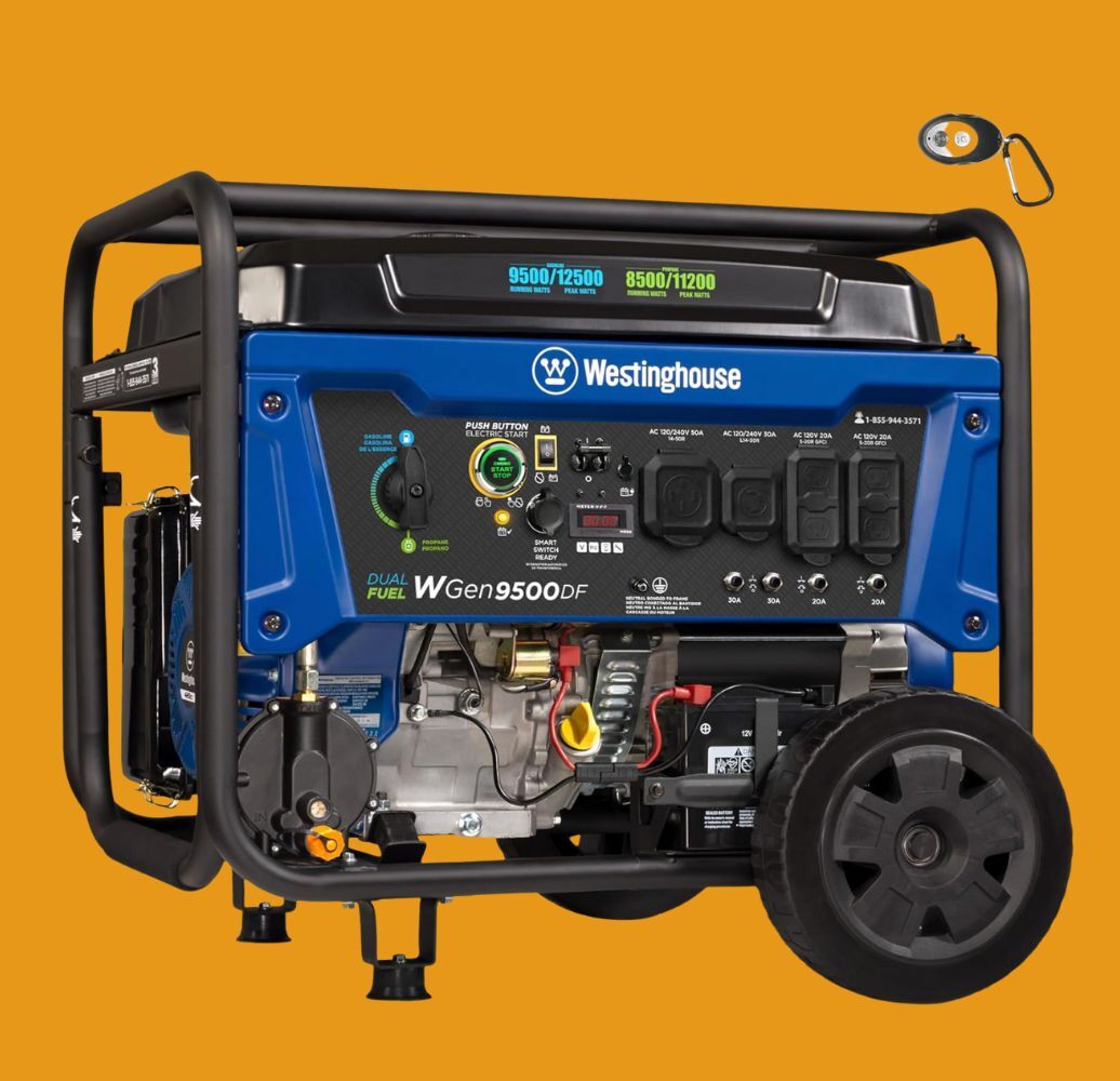 Portable Westinghouse generator connected wheels, features aggregate outlets and dual substance capabilities, suitable for location usage oregon outdoor activities