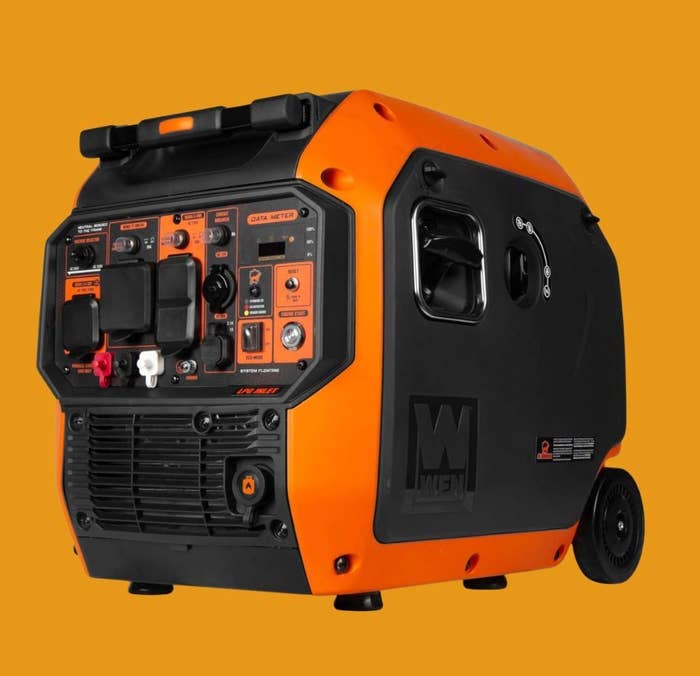 Portable generator with aggregate  outlets and power  panel, acceptable   against a plain background