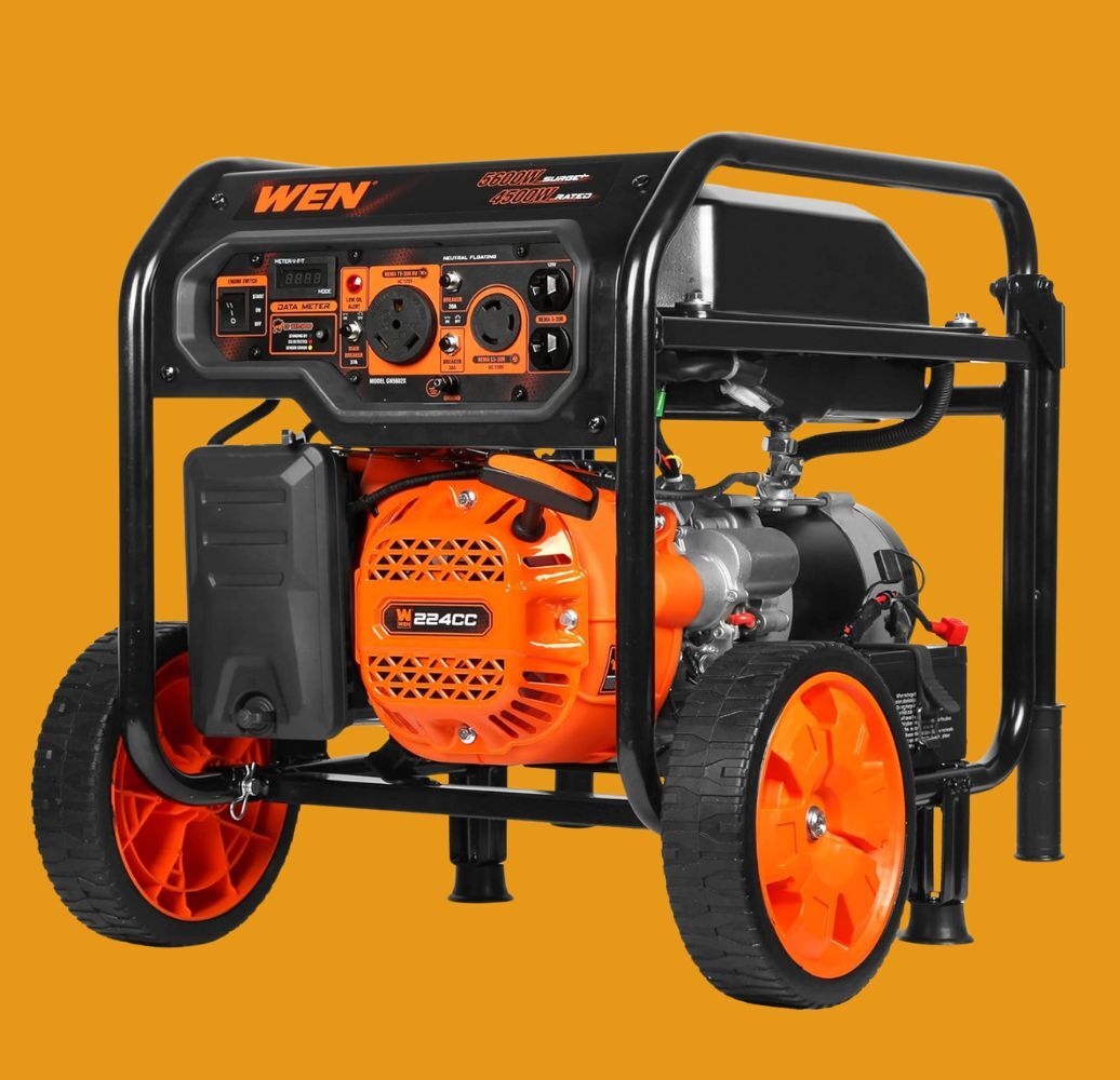 Portable generator with wheels, aggregate outlets, and a disposable engine, suitable for outdoor powerfulness needs