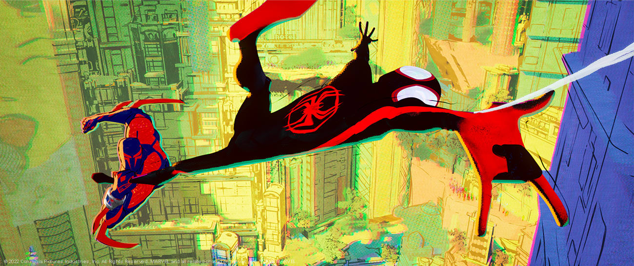 Spider Verse still from new film is pictured