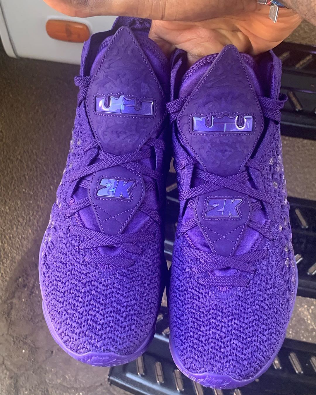 Nike LeBron 17 2K Purple Release Date Logo