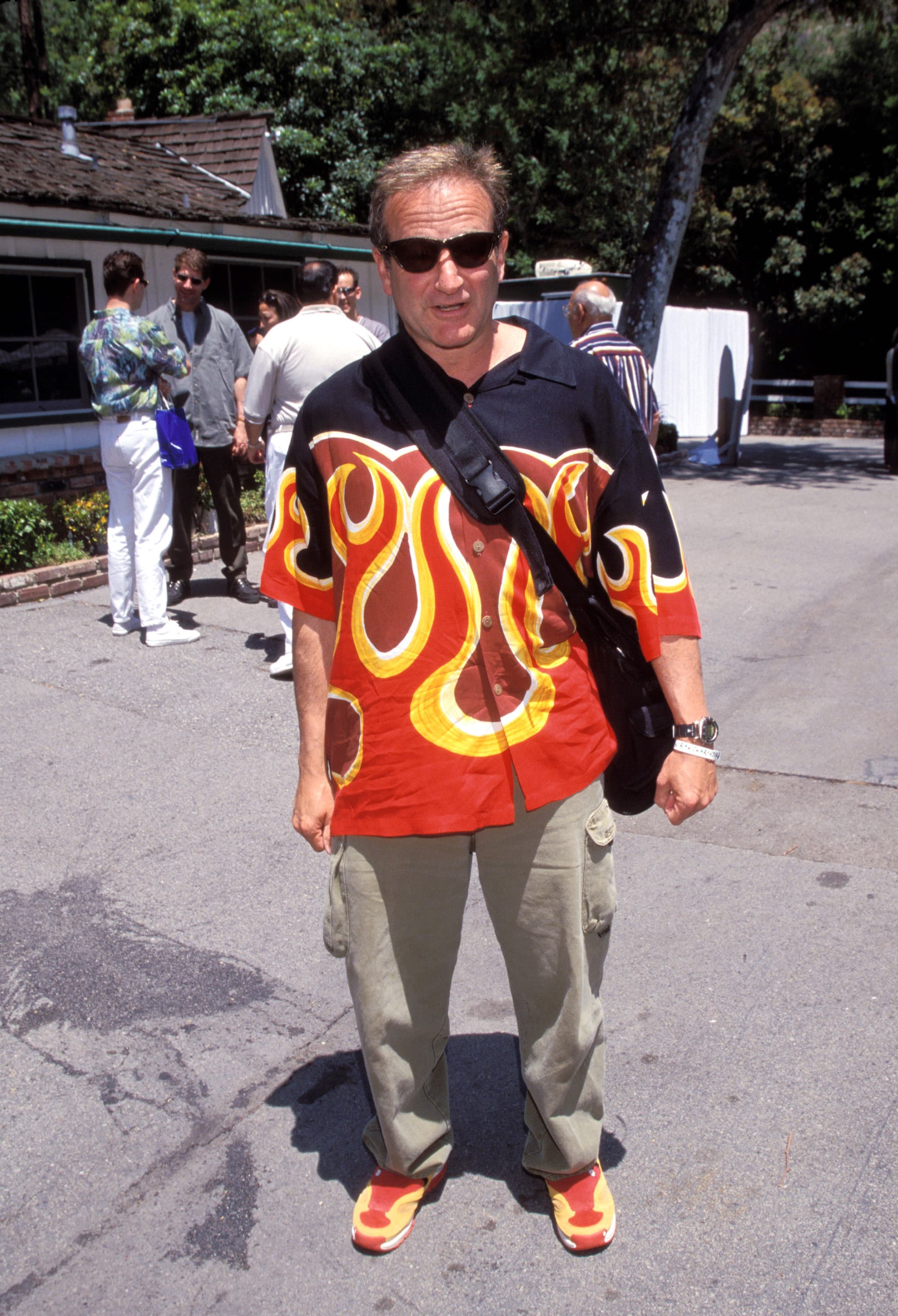 Robin Williams Best Outfits Flame Shirt