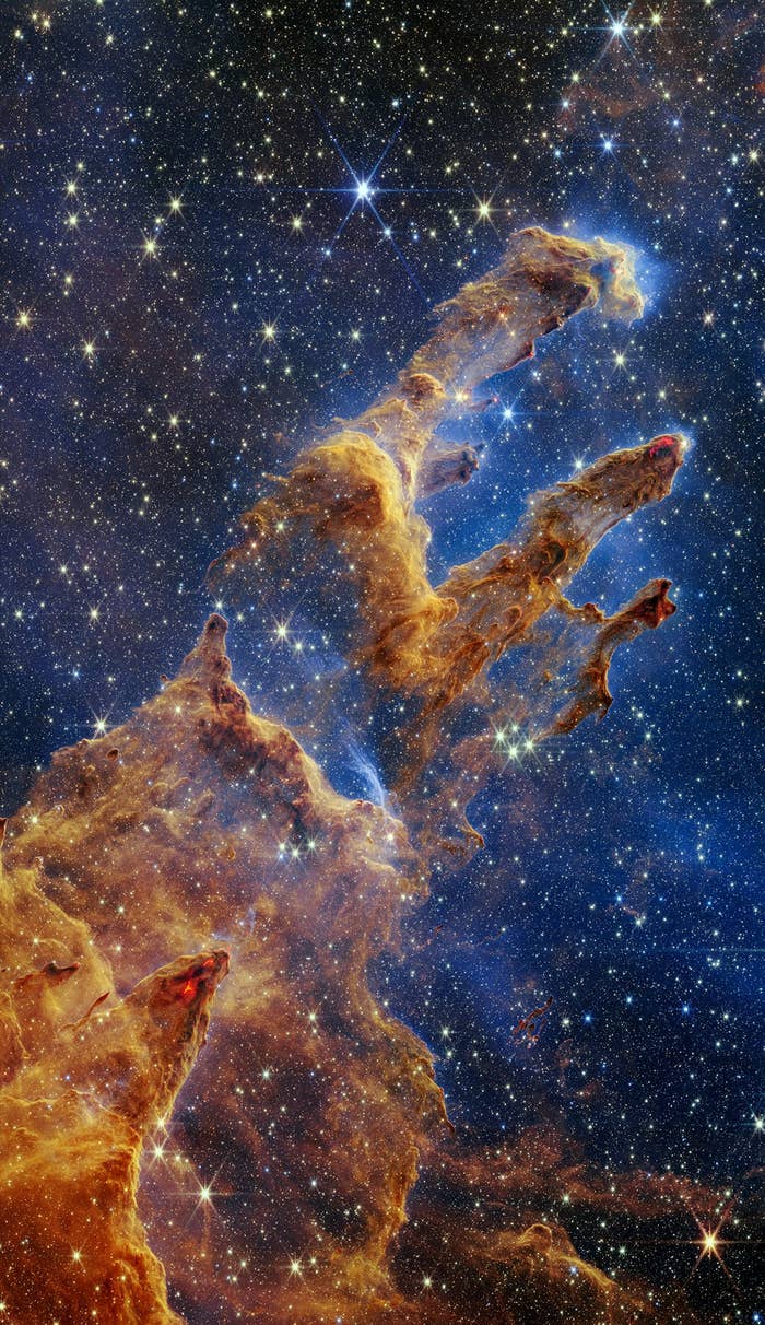 A new look at the Pillars of Creation is shown