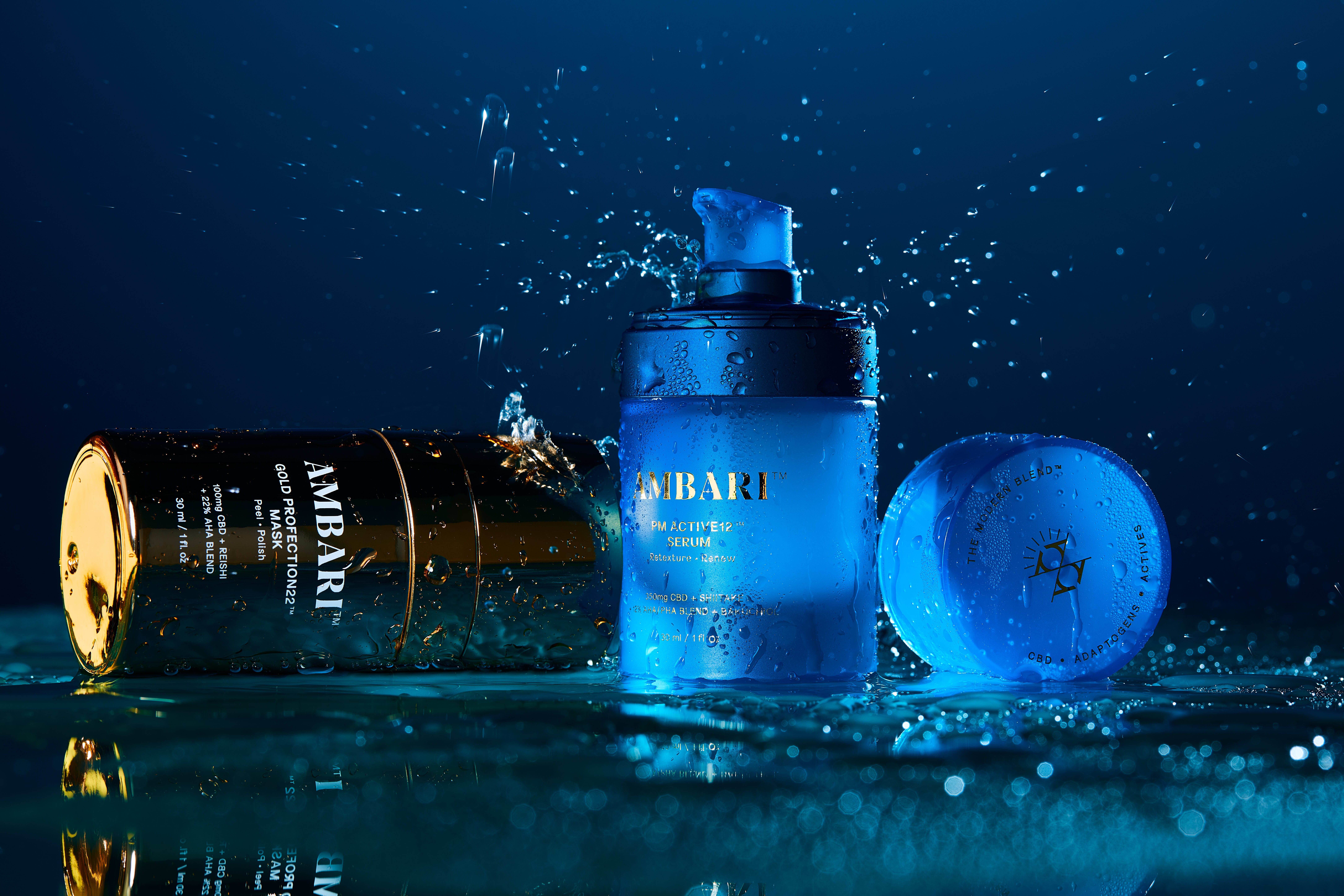 Ambari beauty products in water