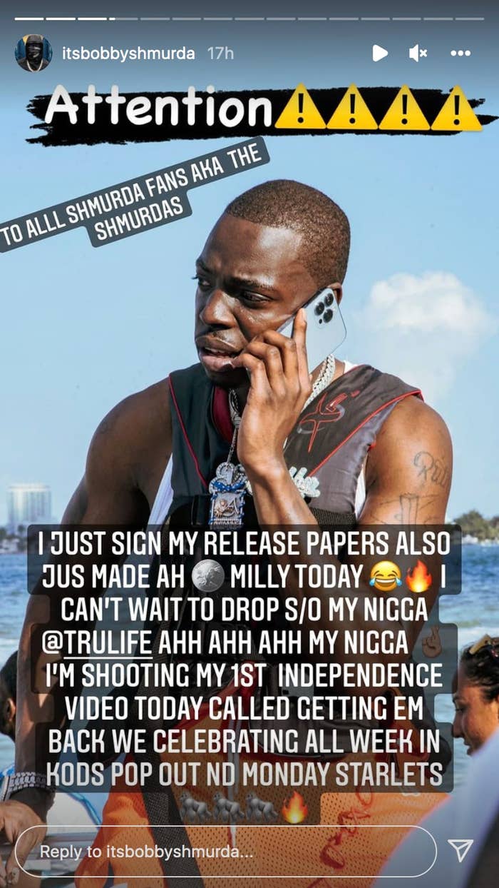 Bobby Shmurda&#x27;s post on Instagram Stories