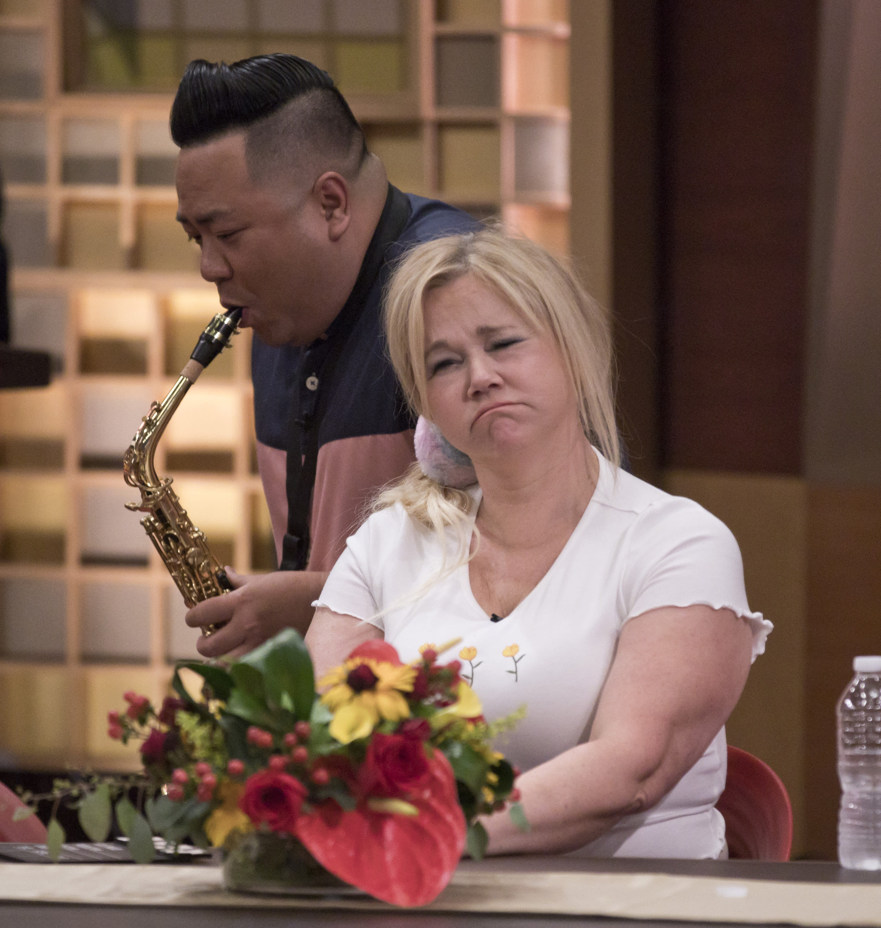 Andrew Phung and Caroline Rhea