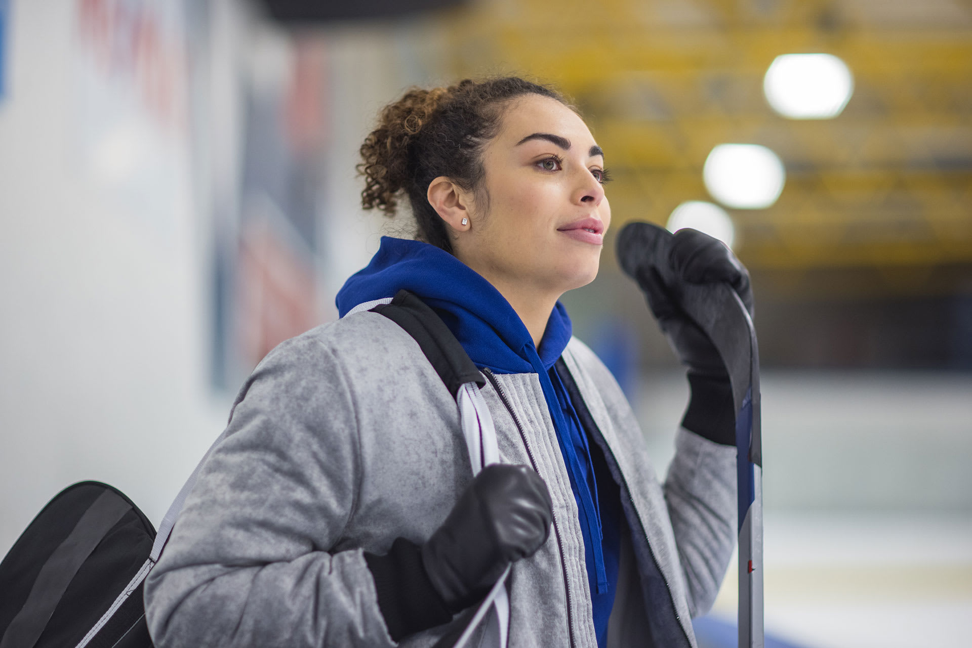 Canadian Olympian Sarah Nurse at a hockey rink