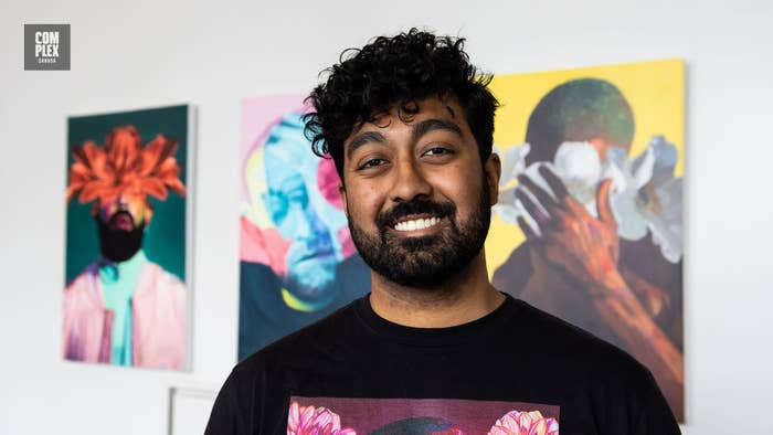 Nashid Chroma with his artwork