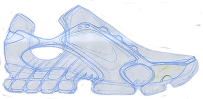 Steven Smith&#x27;s design sketch of the Air Zoom Spiridon Caged