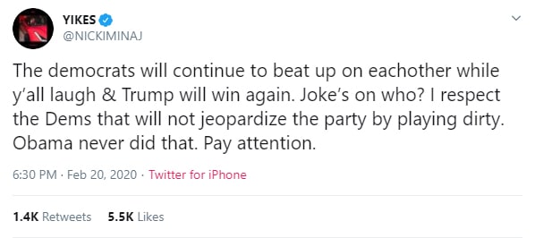 nicki democrat tweet