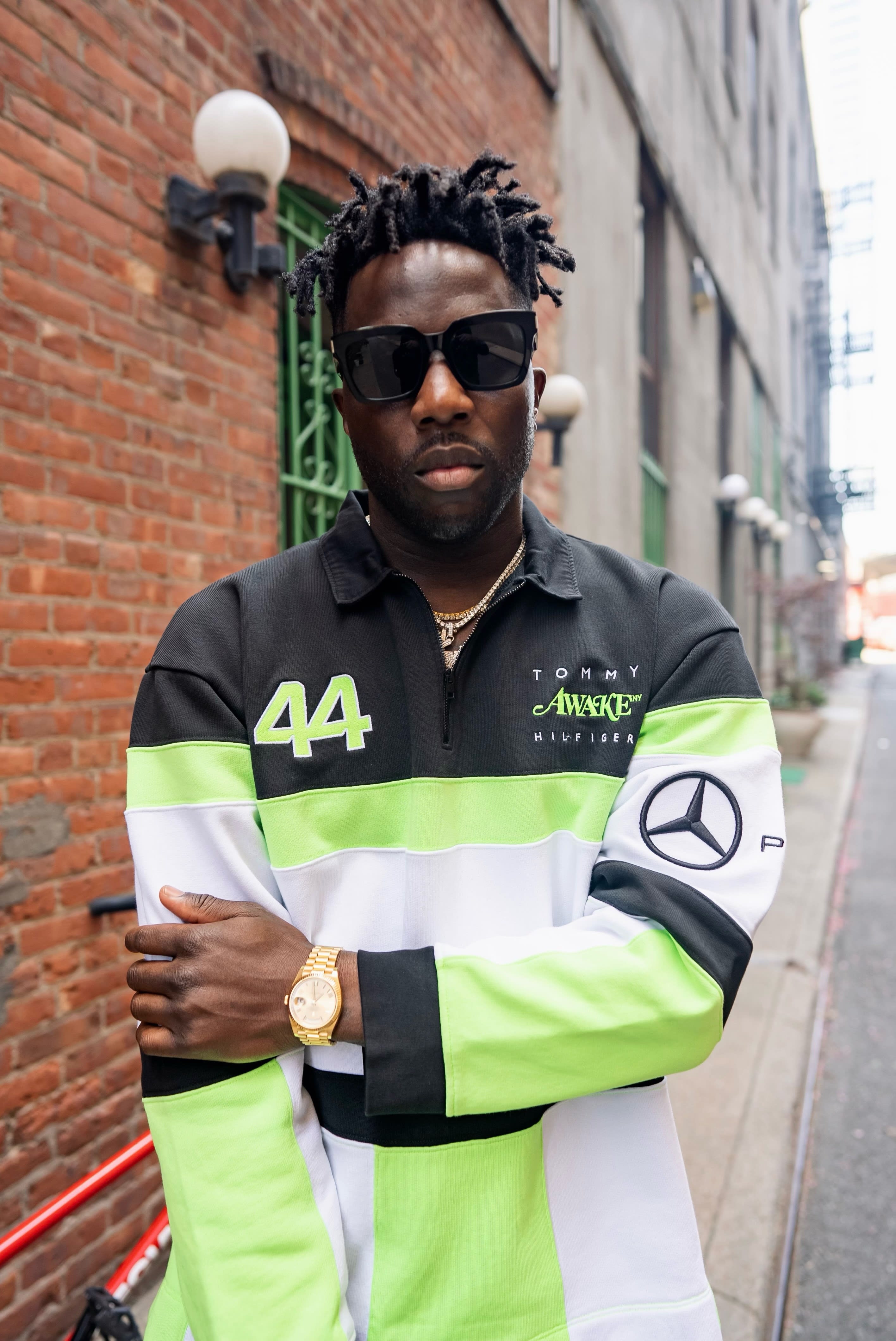 Tommy x Mercedes-AMG F1 x Awake NY Baseball Jersey Black/Green 44