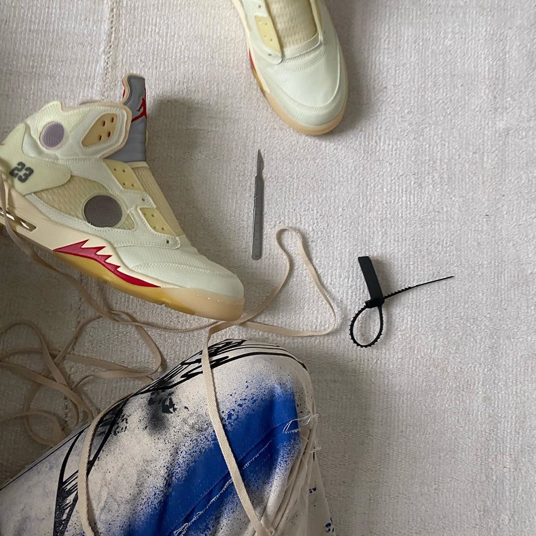 The Off White Jordan 5 Dresses Up in Sail This Season!