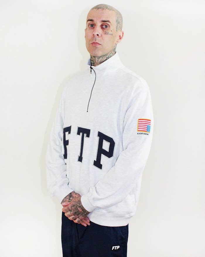 Travis Barker Wearing FTP Fall/Winter 2019 Quarter Zip