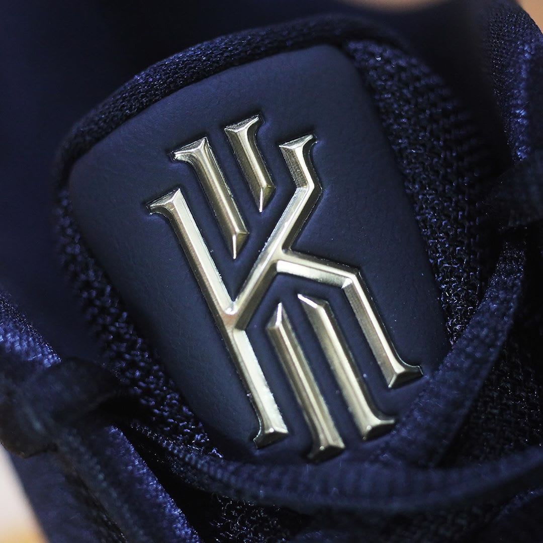 Nike Kyrie 5 Black Metallic Gold White Release Date AO2918-007 Tongue Logo