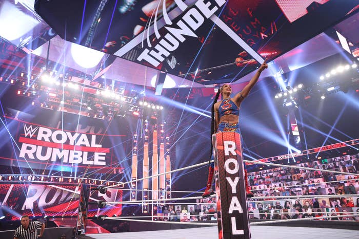 Bianca Belair during the WWE Royal Rumble 2021