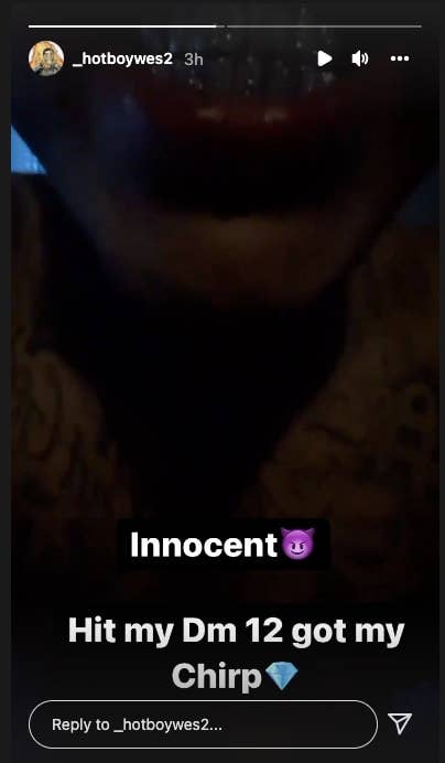 Hotboy Wes says he&#x27;s innocent on Instagram Stories after being arrested.