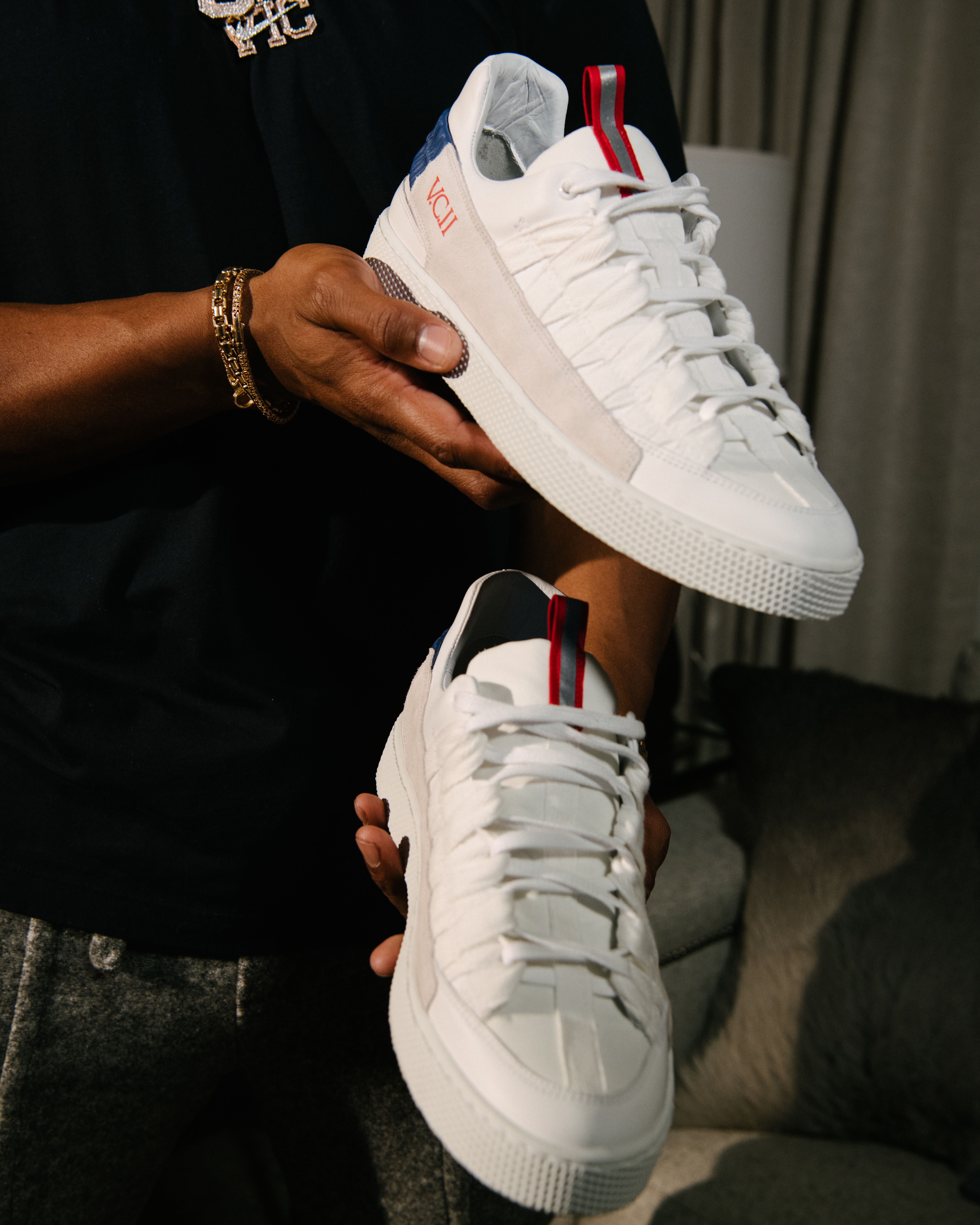 Pierre Hardy White & Blue Victor Cruz Edition Vc1 Sneakers, ModeSens