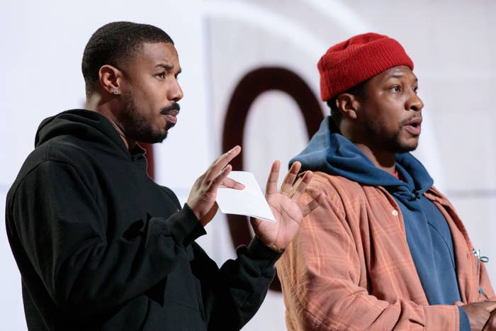 Michael B Jordan Jonathan Majors rehearsals Oscars