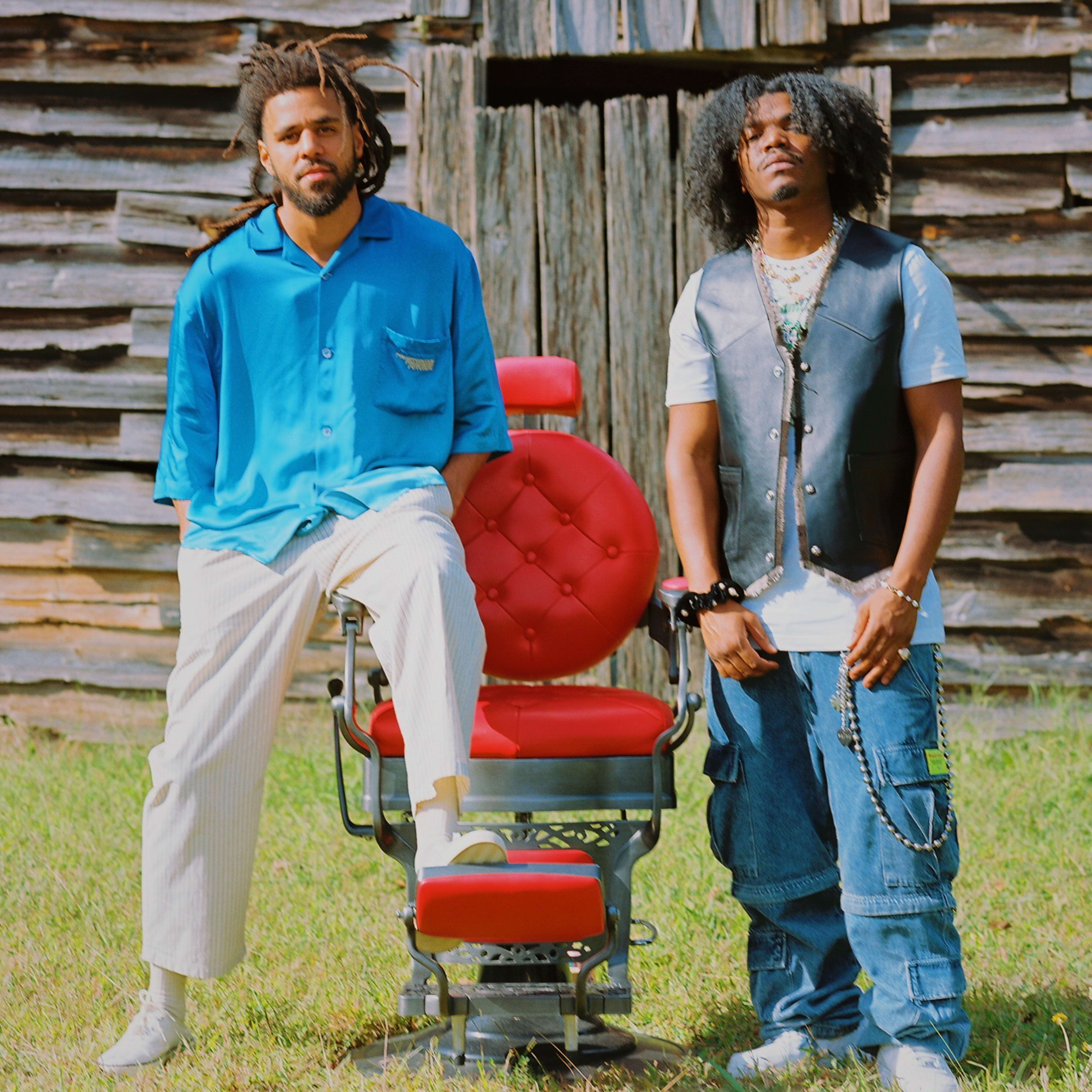 smino and j cole on set of music video shoot