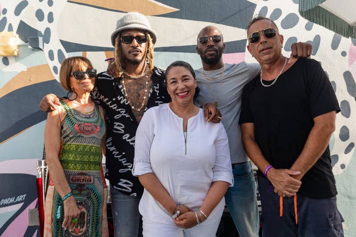 Left to Right: Epic Records Chairwoman & CEO, Sylvia Rhone, Future, RIAA COO, Michele Ballantyne, Epic Records EVP & Head of A&R, Ezekiel Lewis, Epic Records EVP & GM, Rick Sackheim